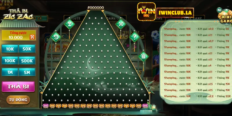 Thả Bi Zic Zac Iwin Club - Chơi Nhỏ Thắng Lắc Nhắc 9 Thả bi zic zac IWIN CLUB